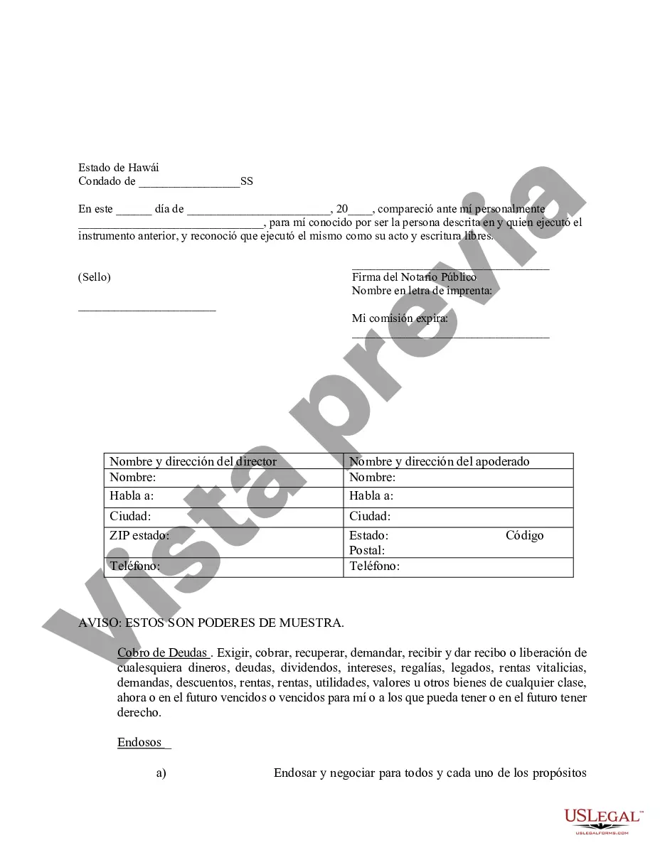 Preview Poder notarial limitado en el que se especifican poderes con ejemplos de poderes incluidos