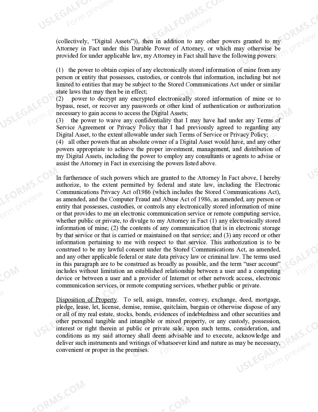 Preview Limited Power of Attorney where you Specify Powers with Sample Powers Included