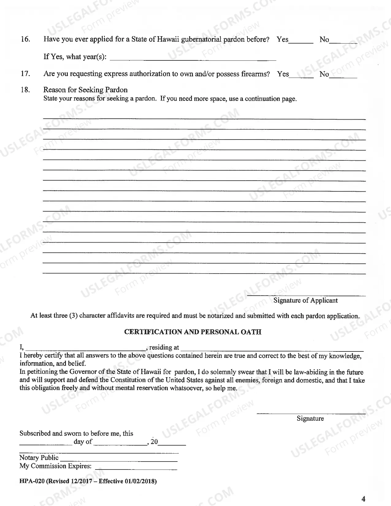 Preview Pardon Application