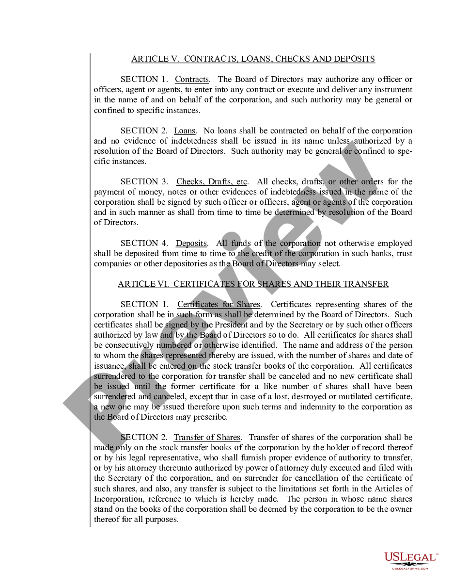 page 9 Sample Bylaws for a Hawaii Professional Corporation preview