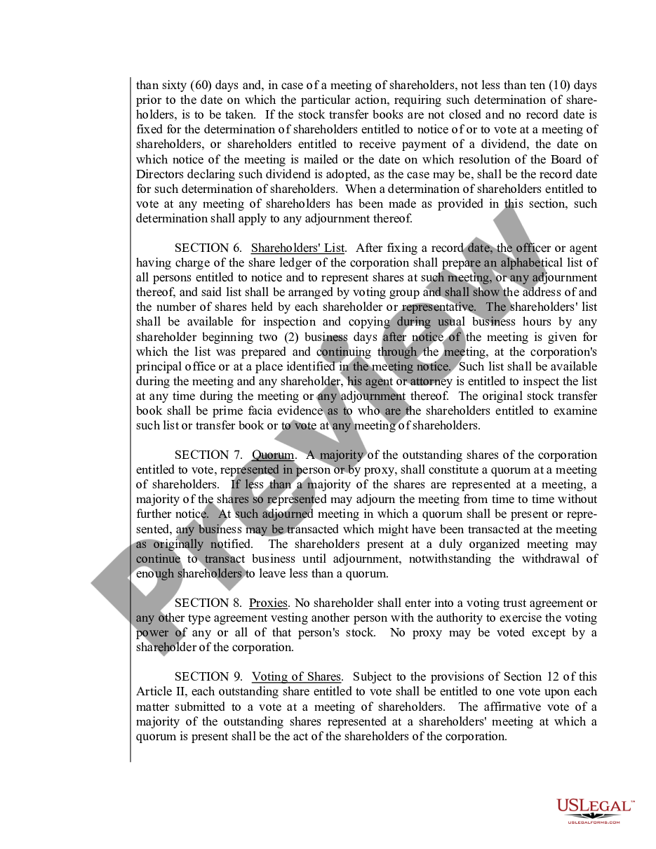 page 4 Sample Bylaws for a Hawaii Professional Corporation preview