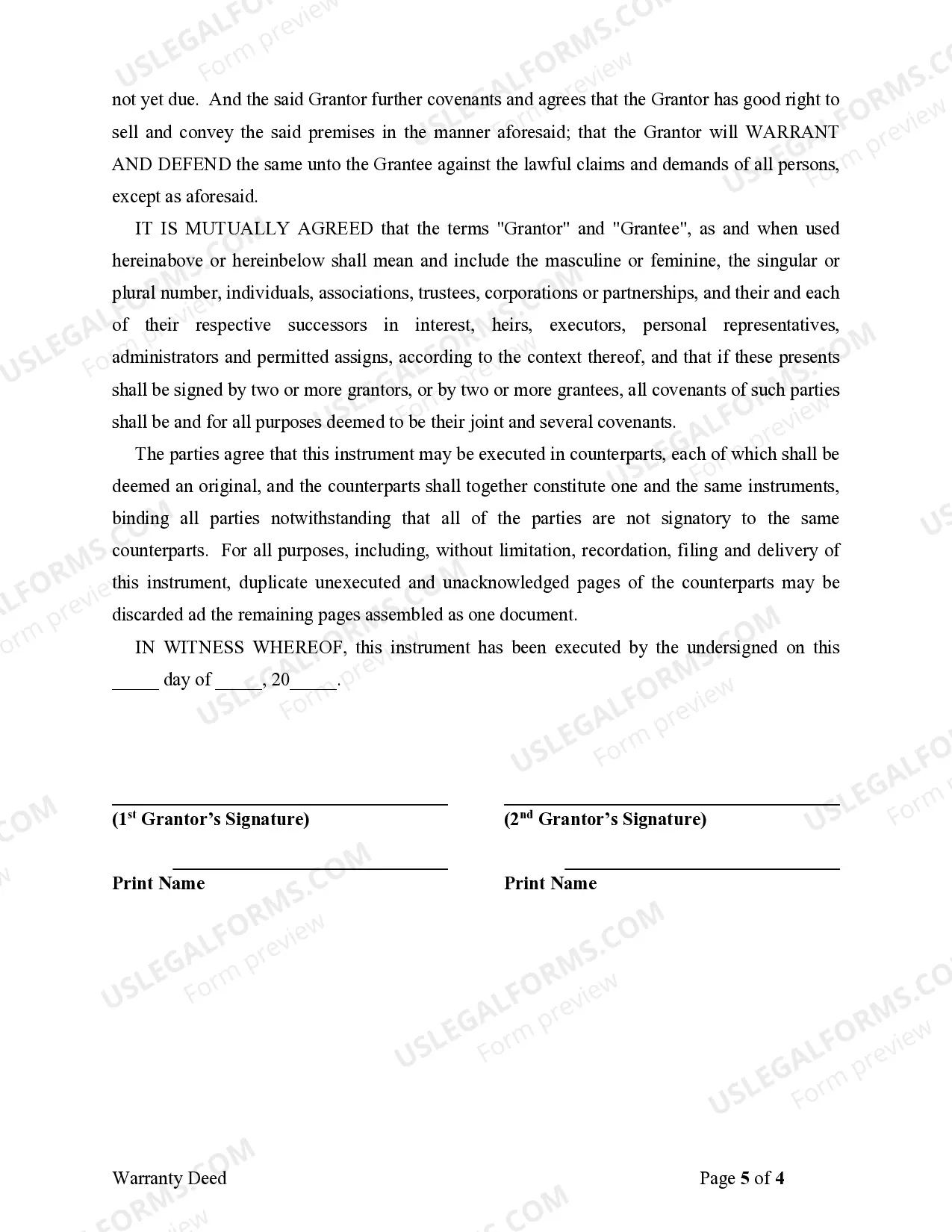 Preview Warranty Deed for Parents to Child with Reservation of Life Estate