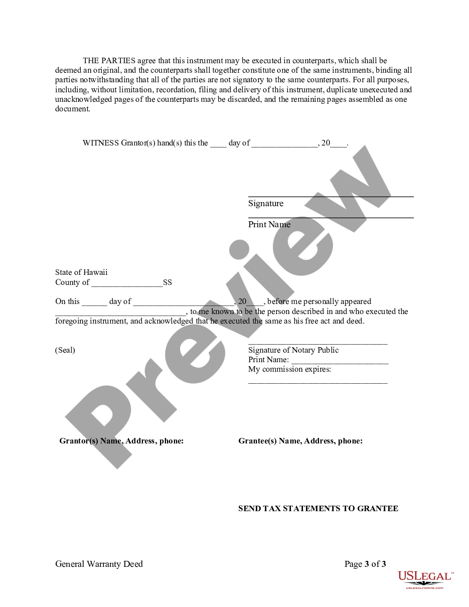 page 5 Warranty Deed to Separate Property of One Spouse to Both Spouses as Joint Tenants preview
