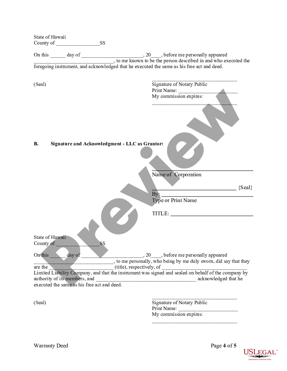 page 6 Warranty Deed from Limited Partnership or LLC is the Grantor, or Grantee preview