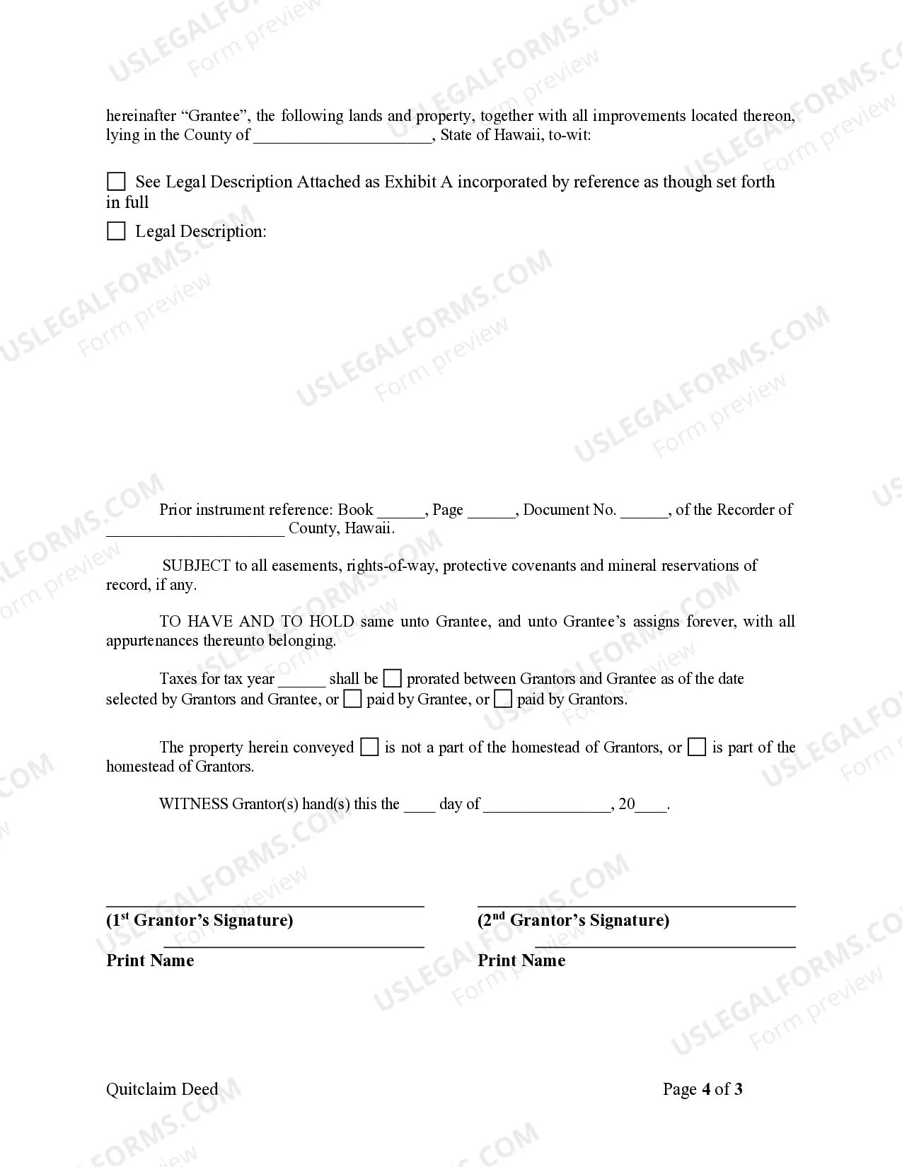 Preview Quitclaim Deed from Husband and Wife to Living Trust