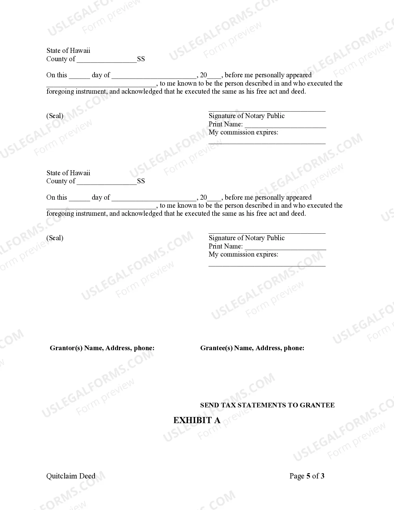 Preview Quitclaim Deed from Husband and Wife to Living Trust