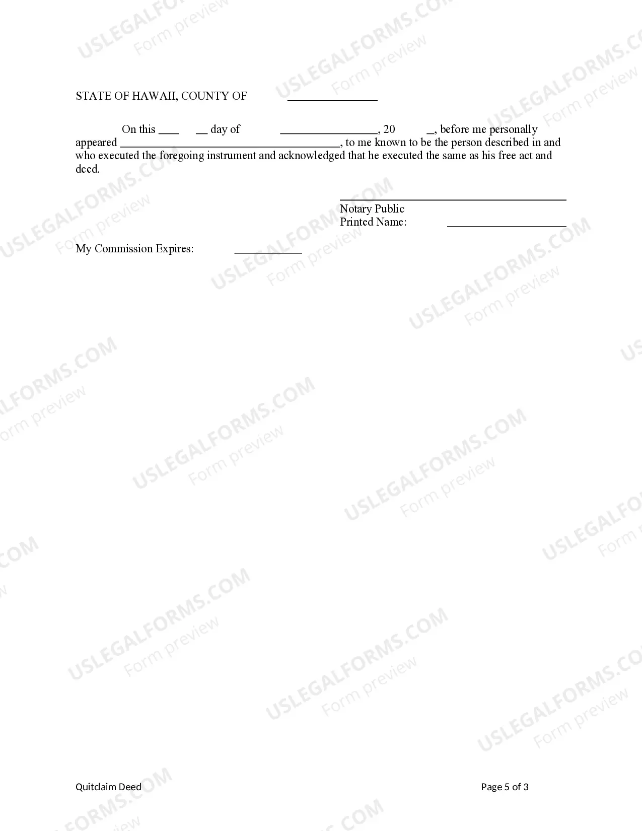 Preview Quitclaim Deed - Two Individuals to One Individual