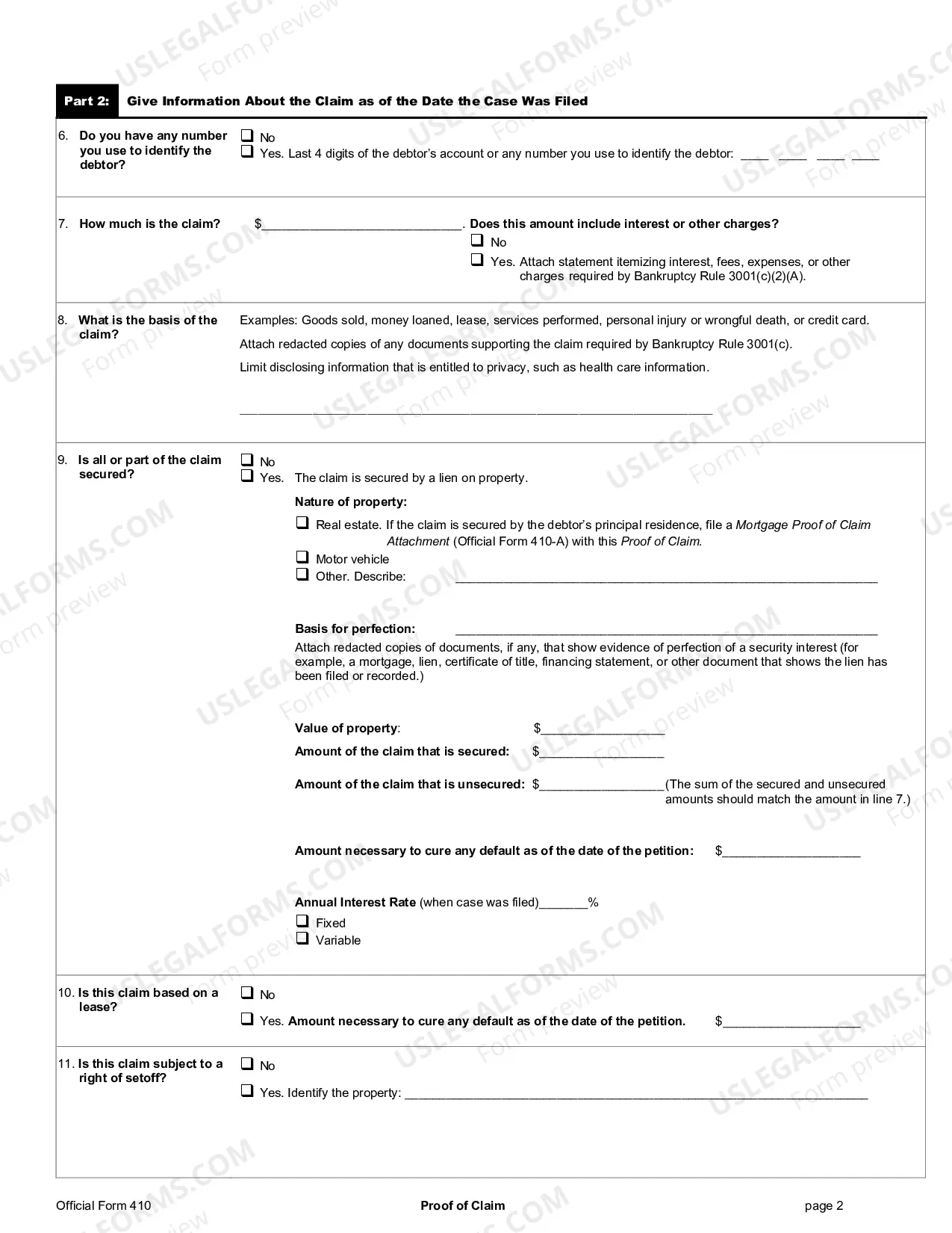 Preview Proof of Claim