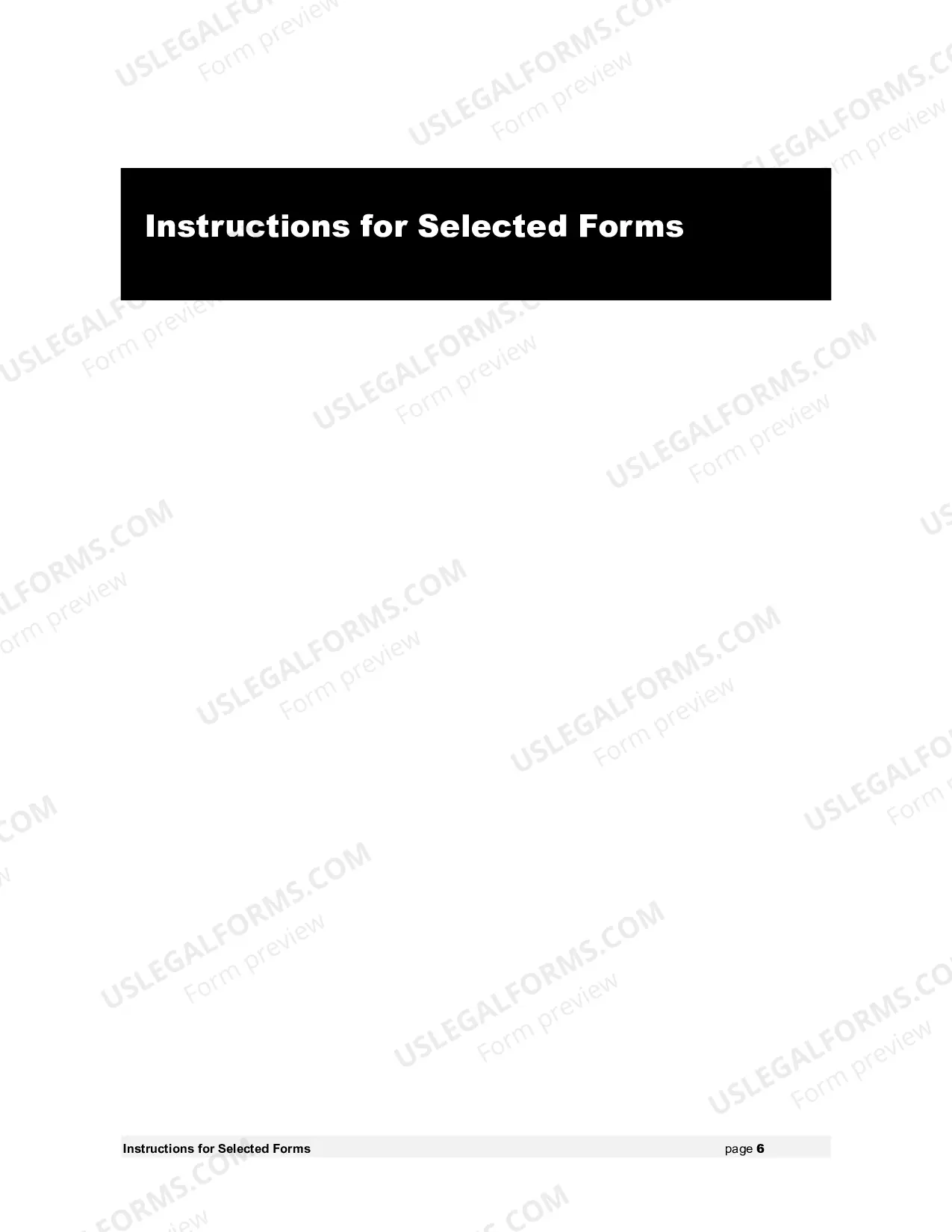 Preview Instructions - Bankruptcy Forms for Non-Individuals (forms only available at U.S. Courts website)