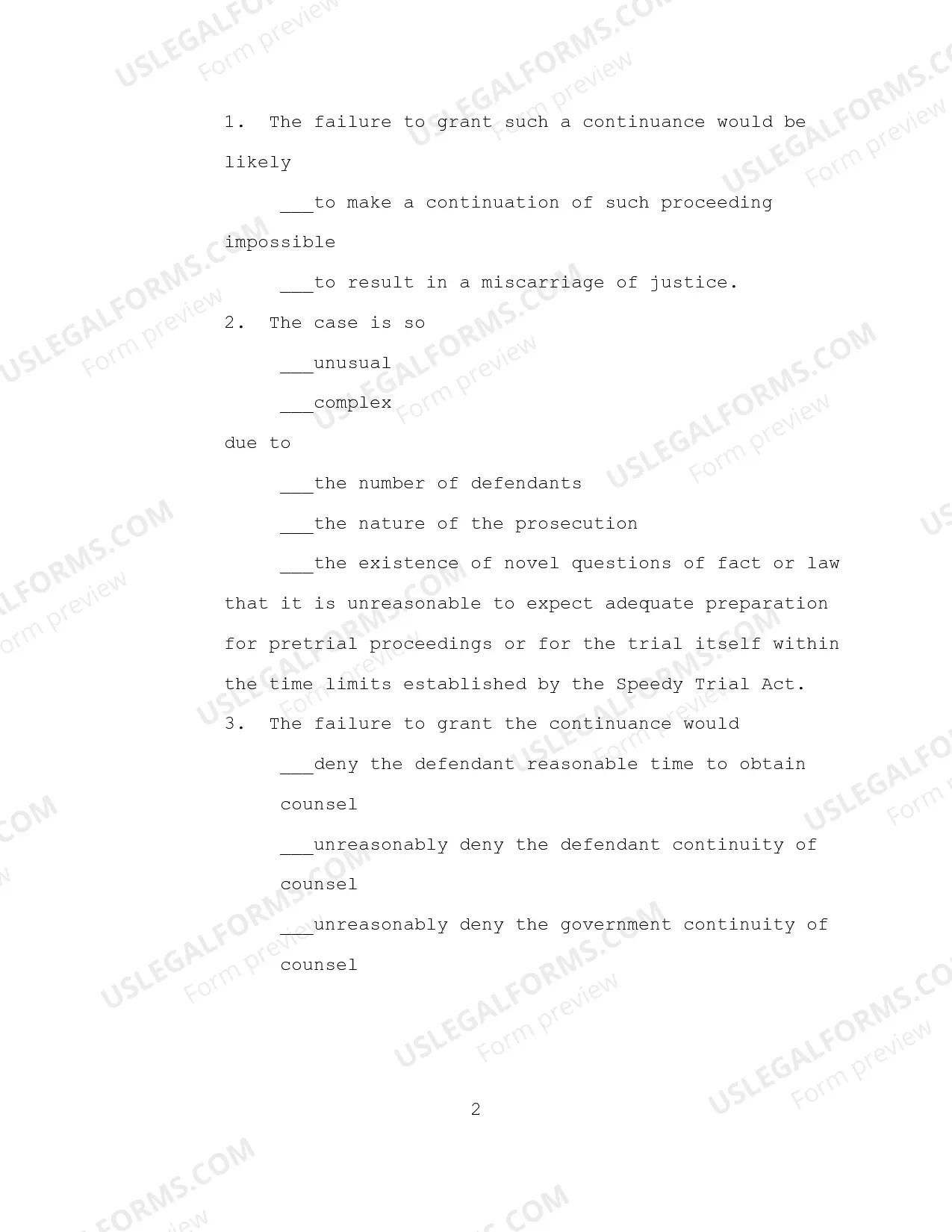 Preview SAmple Stipulation and Order Continuing Trial Date and Excluding Time under the Speedy Trial Act