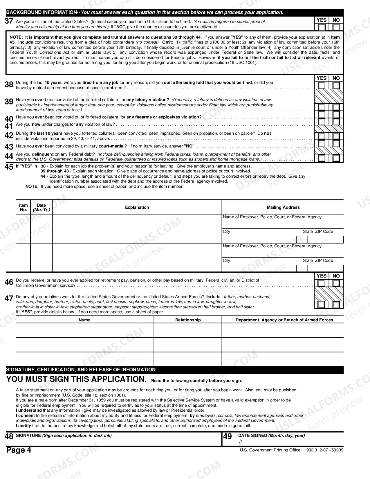 Preview For US Probation Office Applicants Only