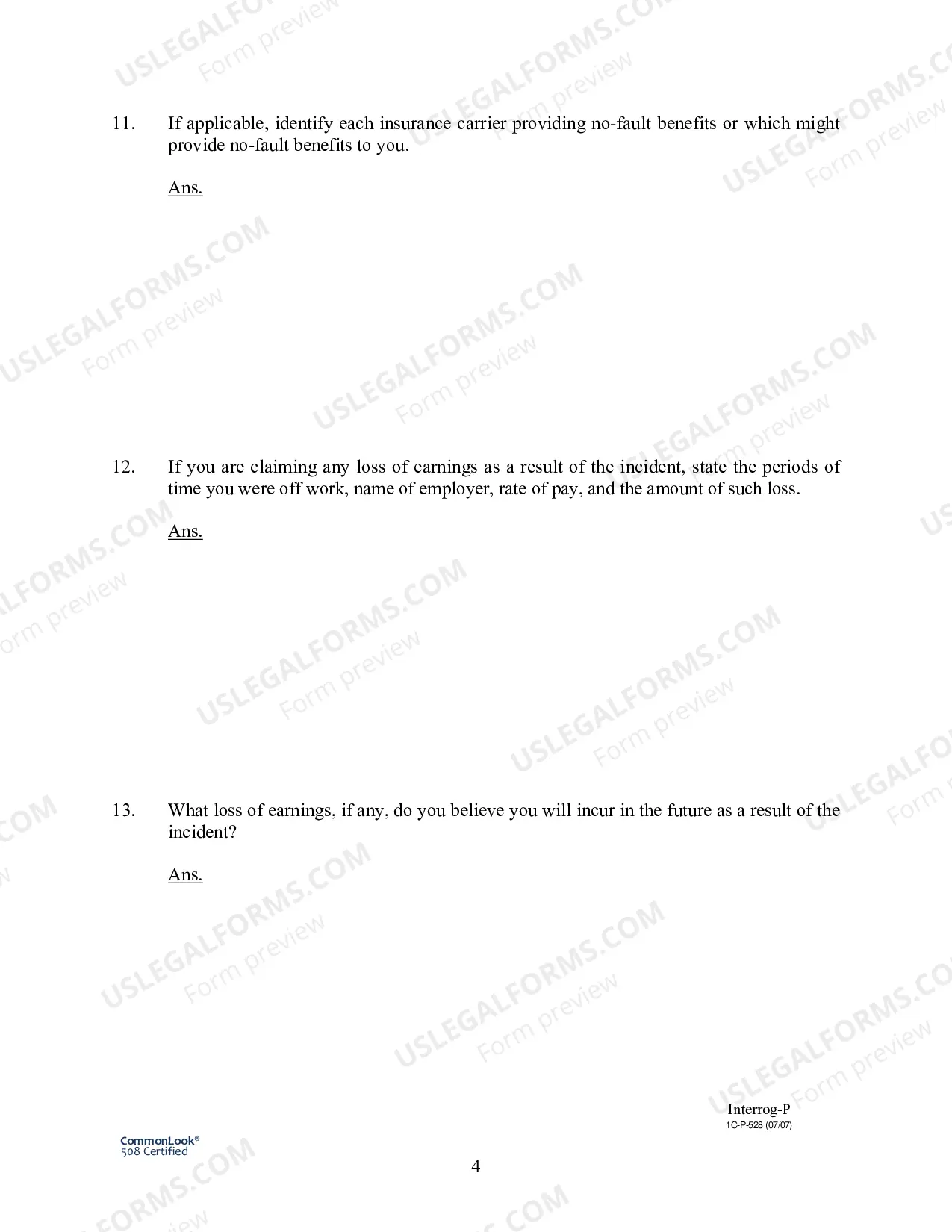 Preview Interrogatories to Plaintiff(CommonLook 508 Certified, 07/11)