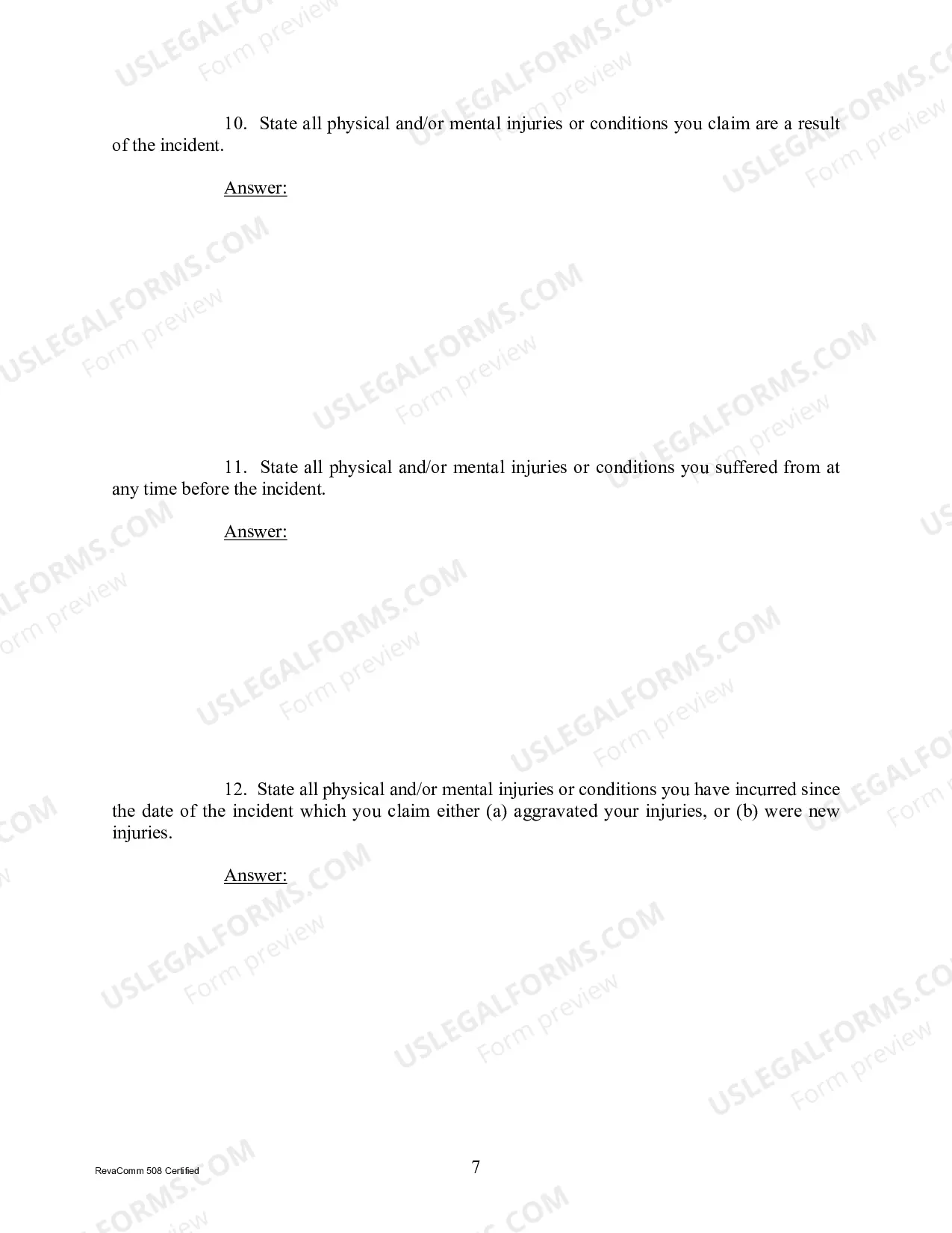 Preview Interrogatories to Plaintiff