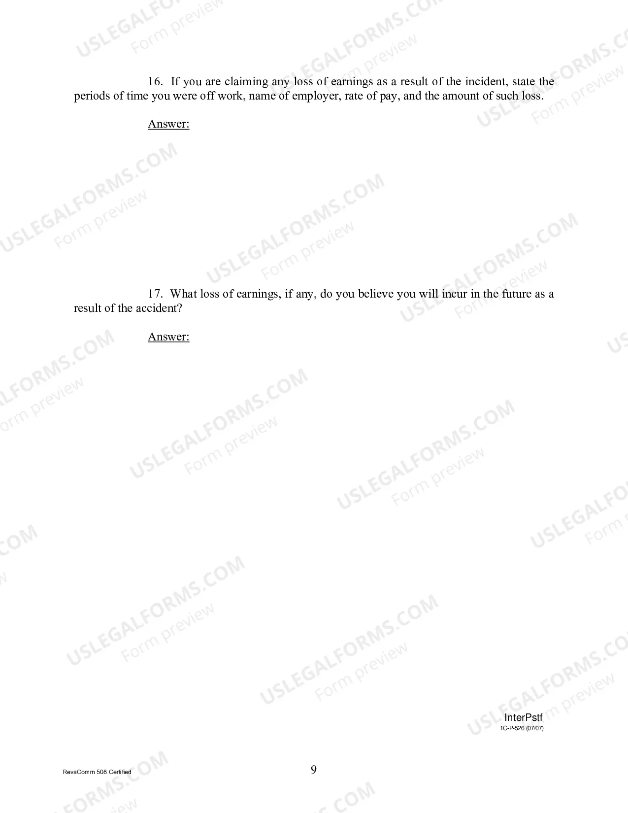 Preview Interrogatories to Plaintiff