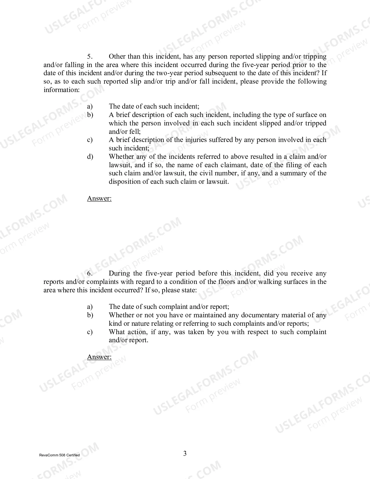 Preview Interrogatories to Defendant