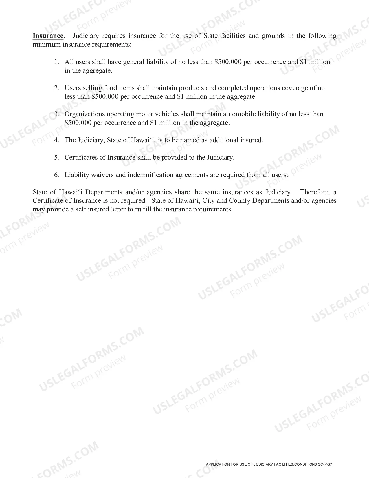 Preview Application for Use of Judiciary Facilities