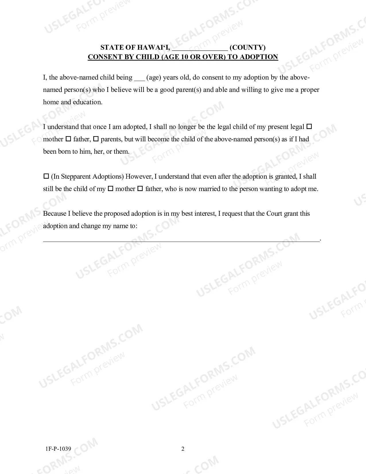 Preview Consent By Child To Adoption
