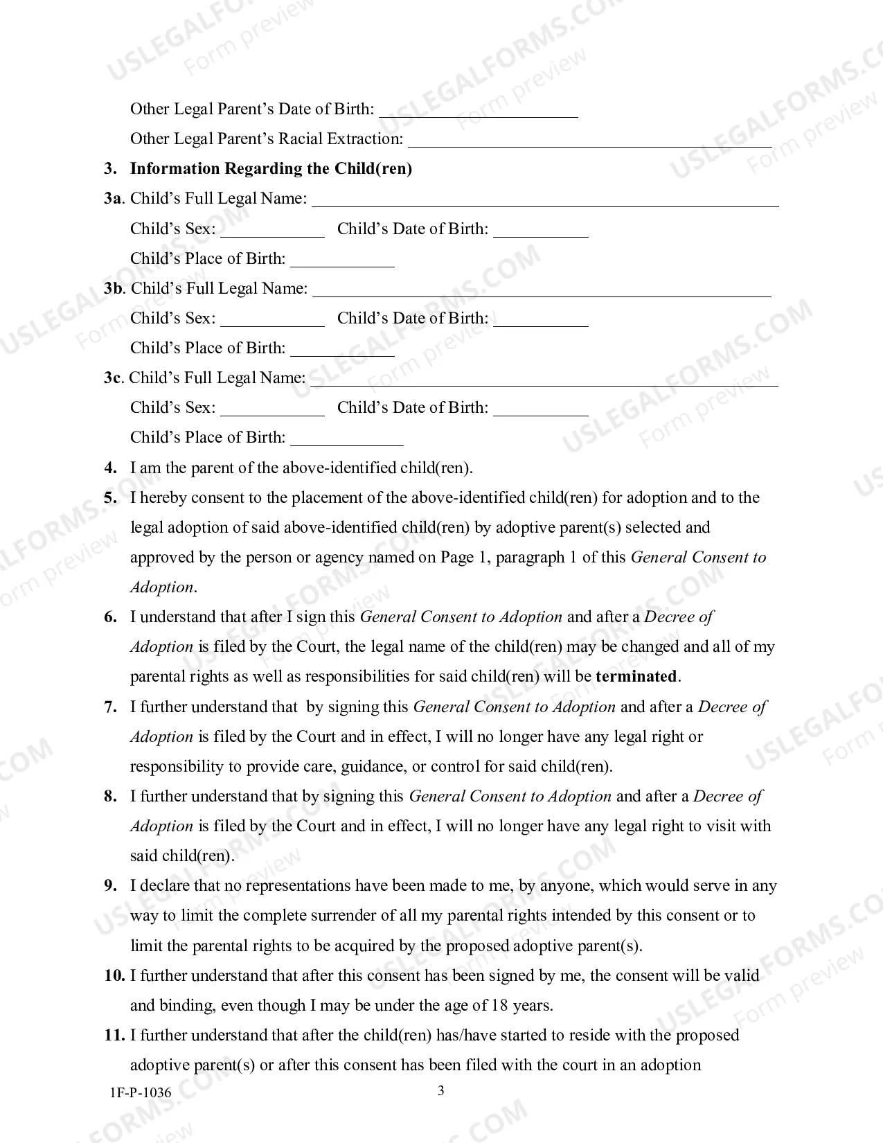 Preview General Consent To Adoption