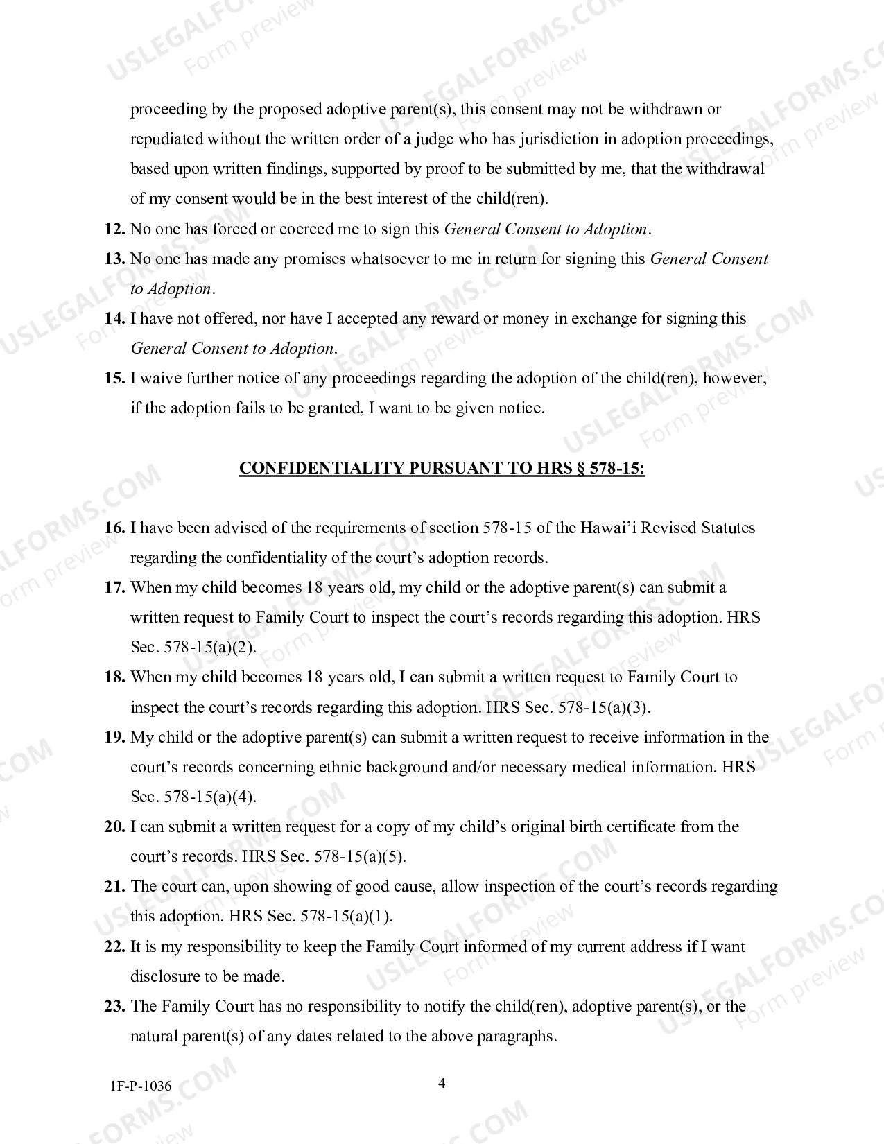 Preview General Consent To Adoption