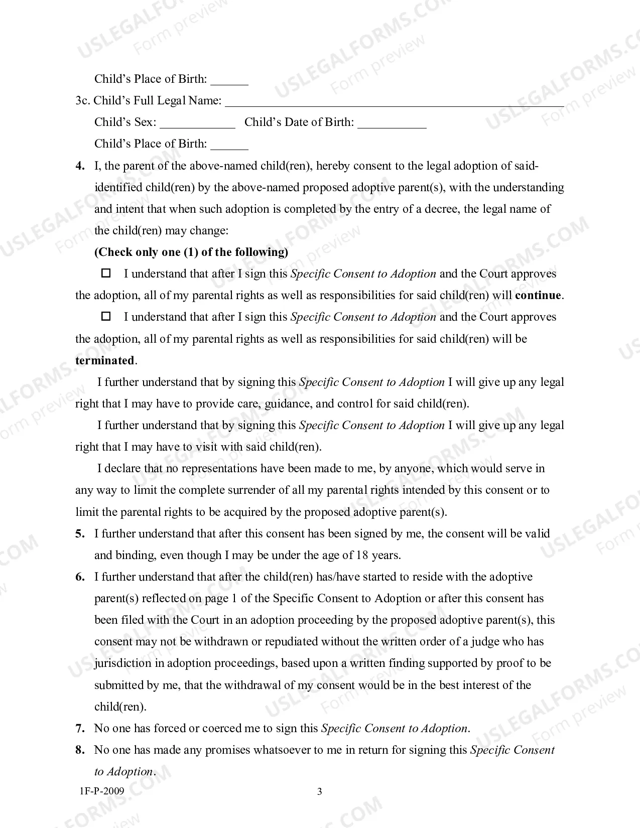 Preview Specific Consent To Adoption