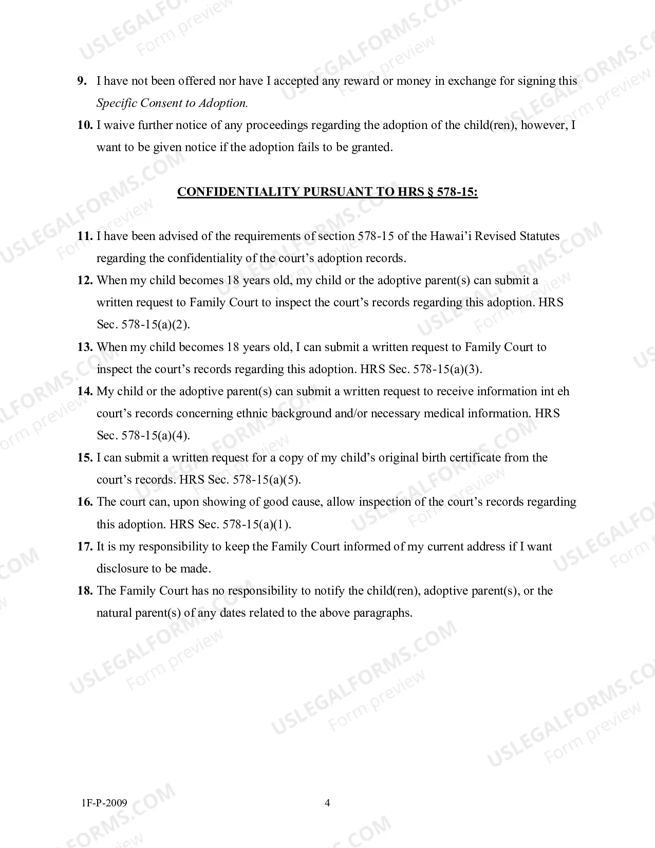 Preview Specific Consent To Adoption
