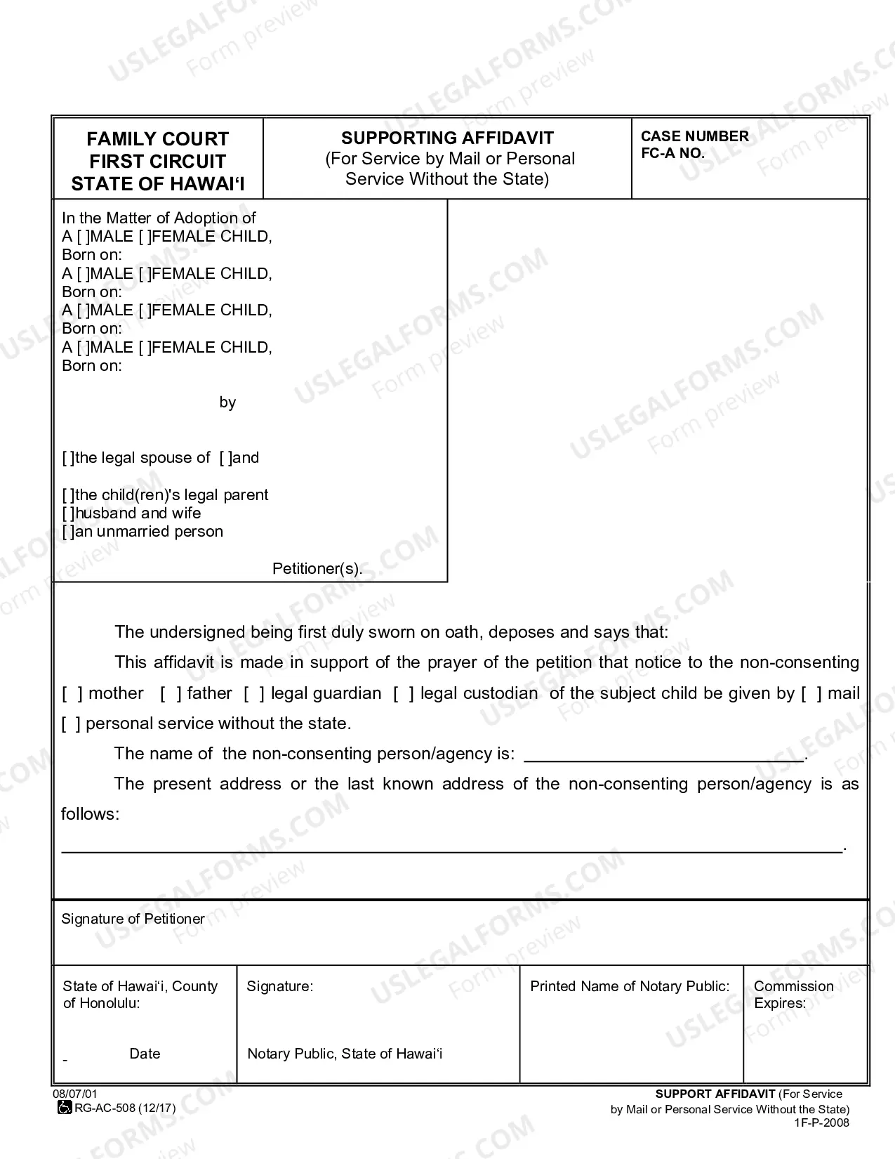 Preview Supporting Affidavit