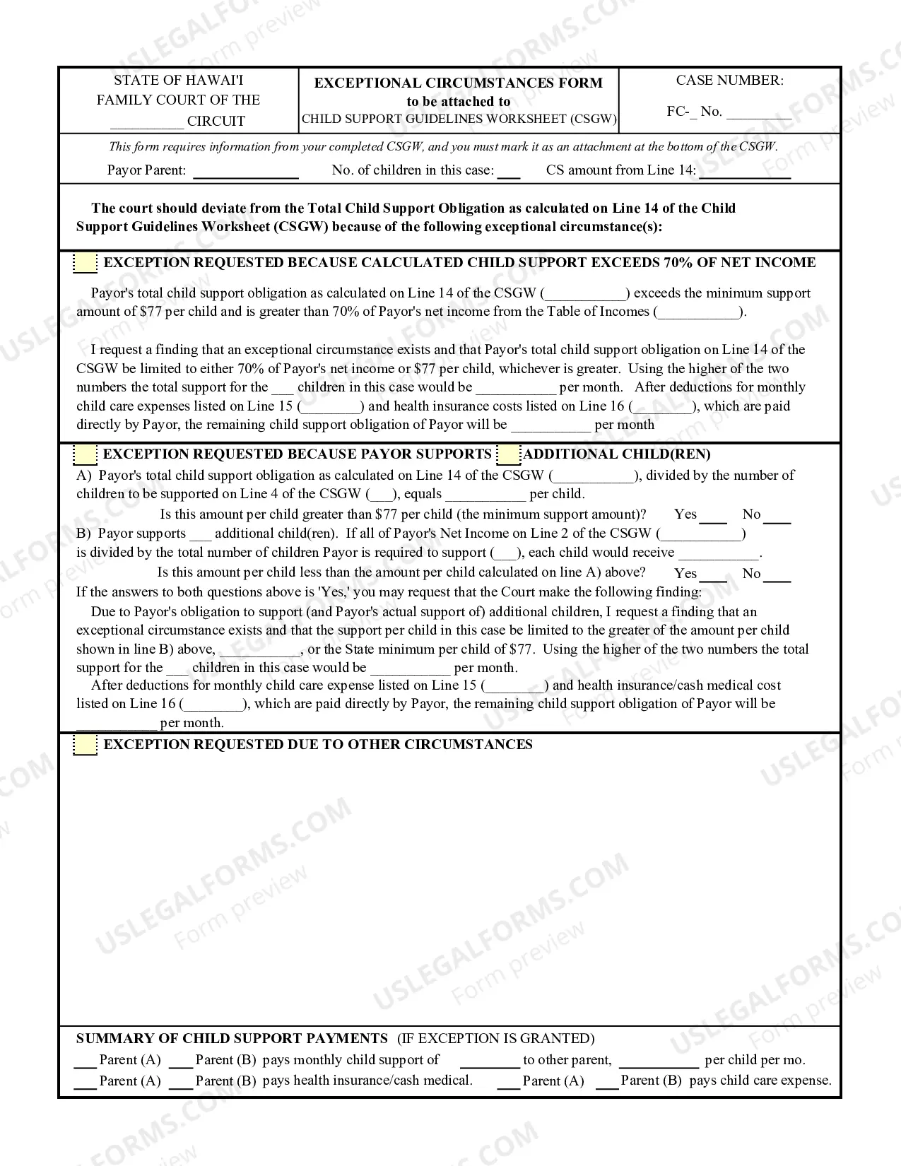 Preview Exceptional Circumstances Form