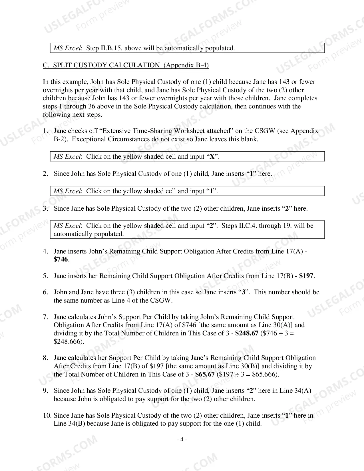 Preview Extensive Time-Sharing Worksheet (Attachment To Child Support Guidelines Worksheet)
