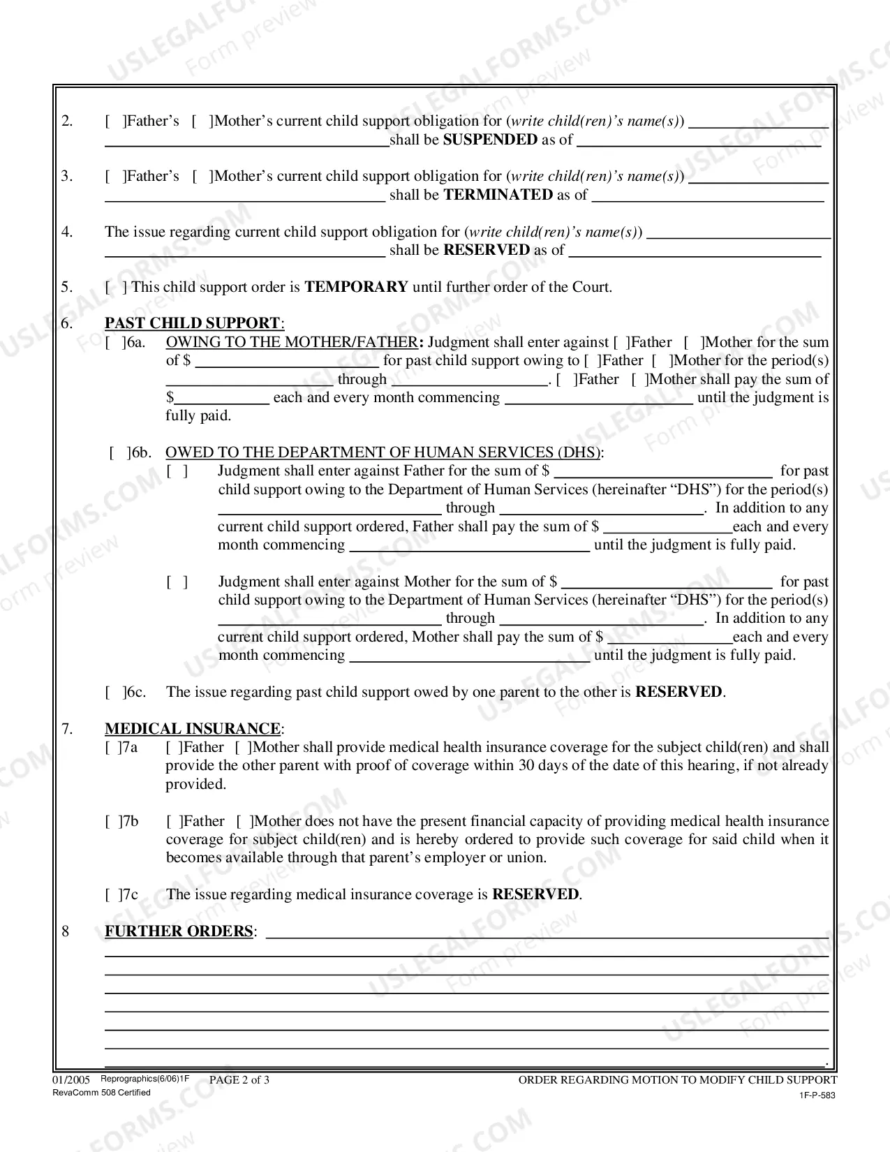 Preview Order Regarding Motion To Modify Child Support