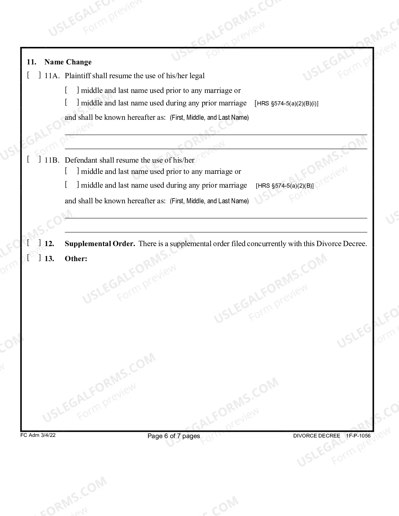 Preview Divorce Decree (Without Minor and Or Dependent Children)