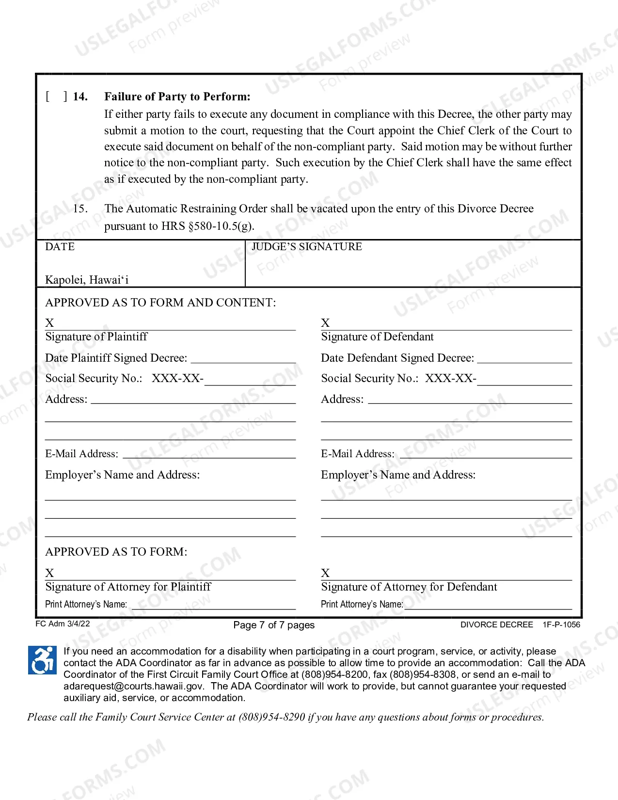 Preview Divorce Decree (Without Minor and Or Dependent Children)