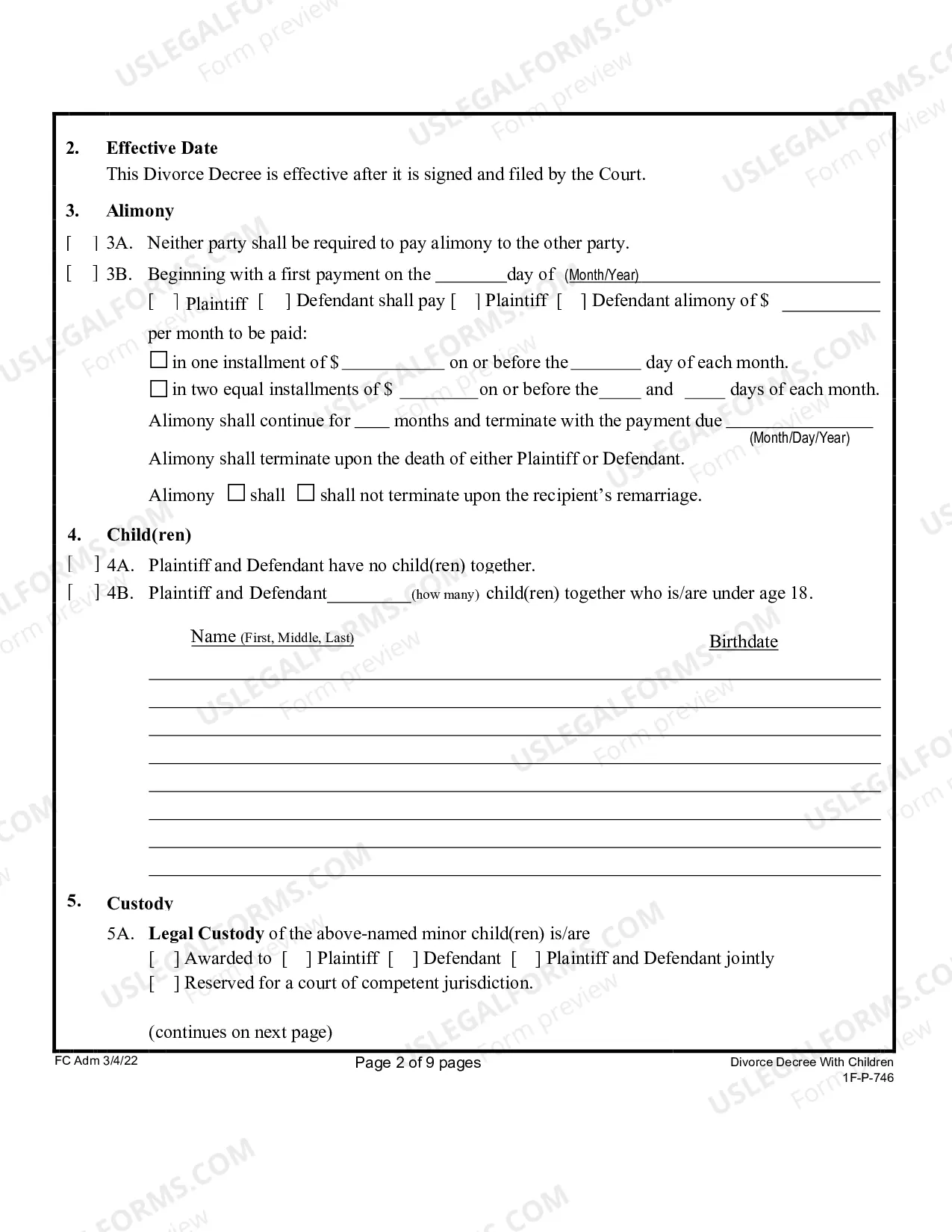 Preview Divorce Decree With Children