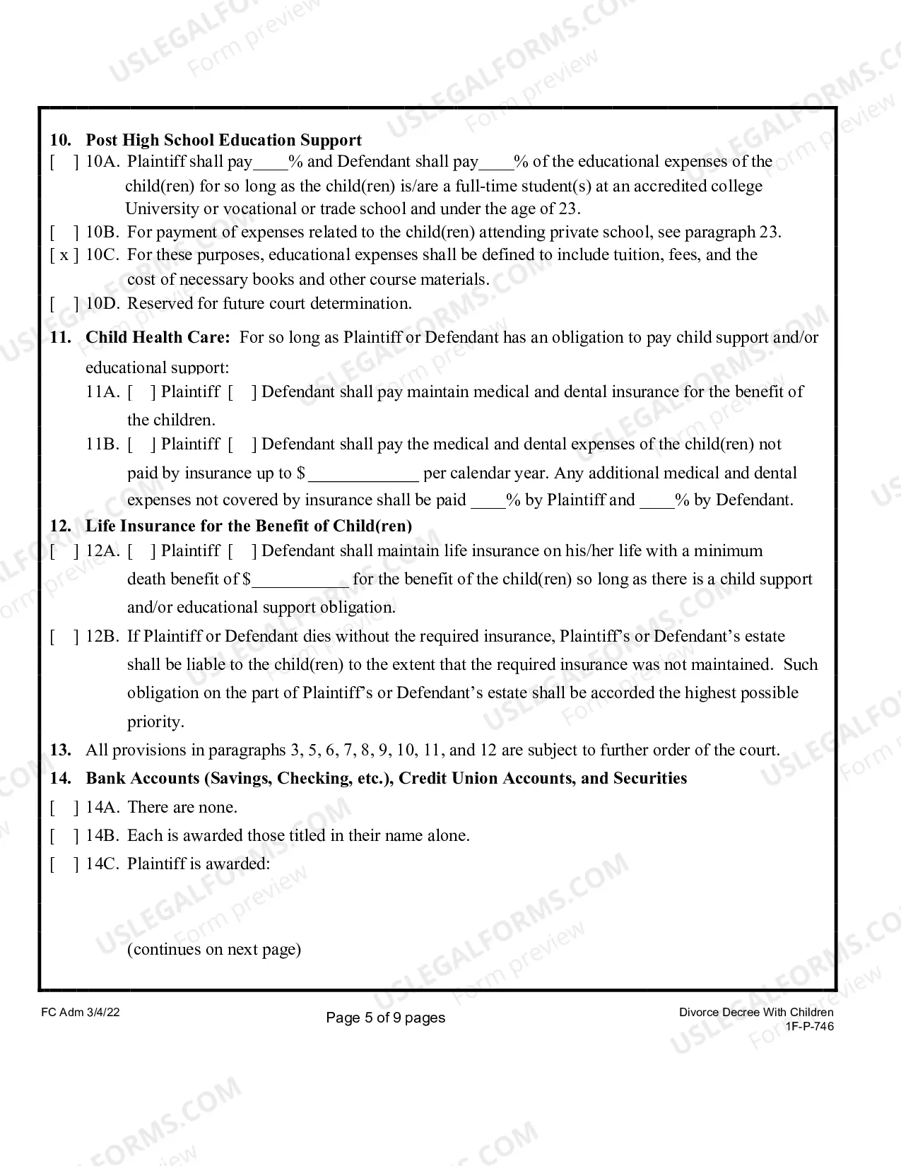 Preview Divorce Decree With Children