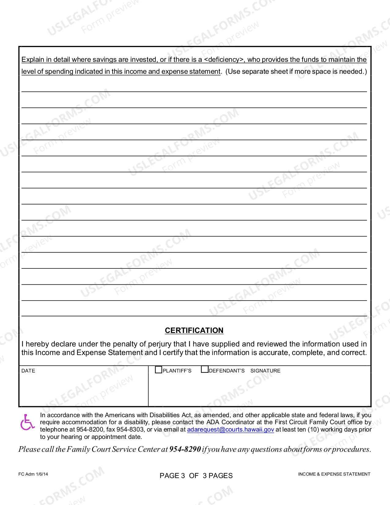 Preview Income and Expense Statement
