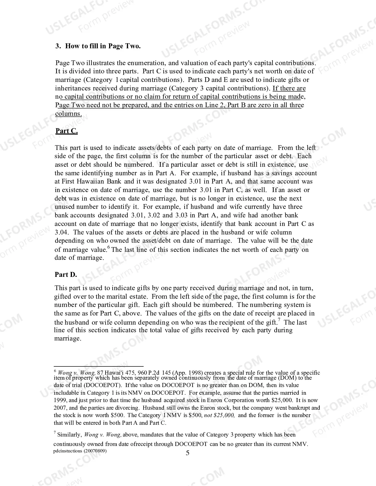 Preview Property Division Chart Instructions
