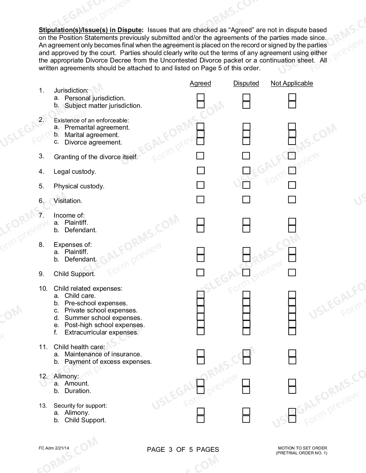 Preview Pretrial Order 1 (Motion Set Order)