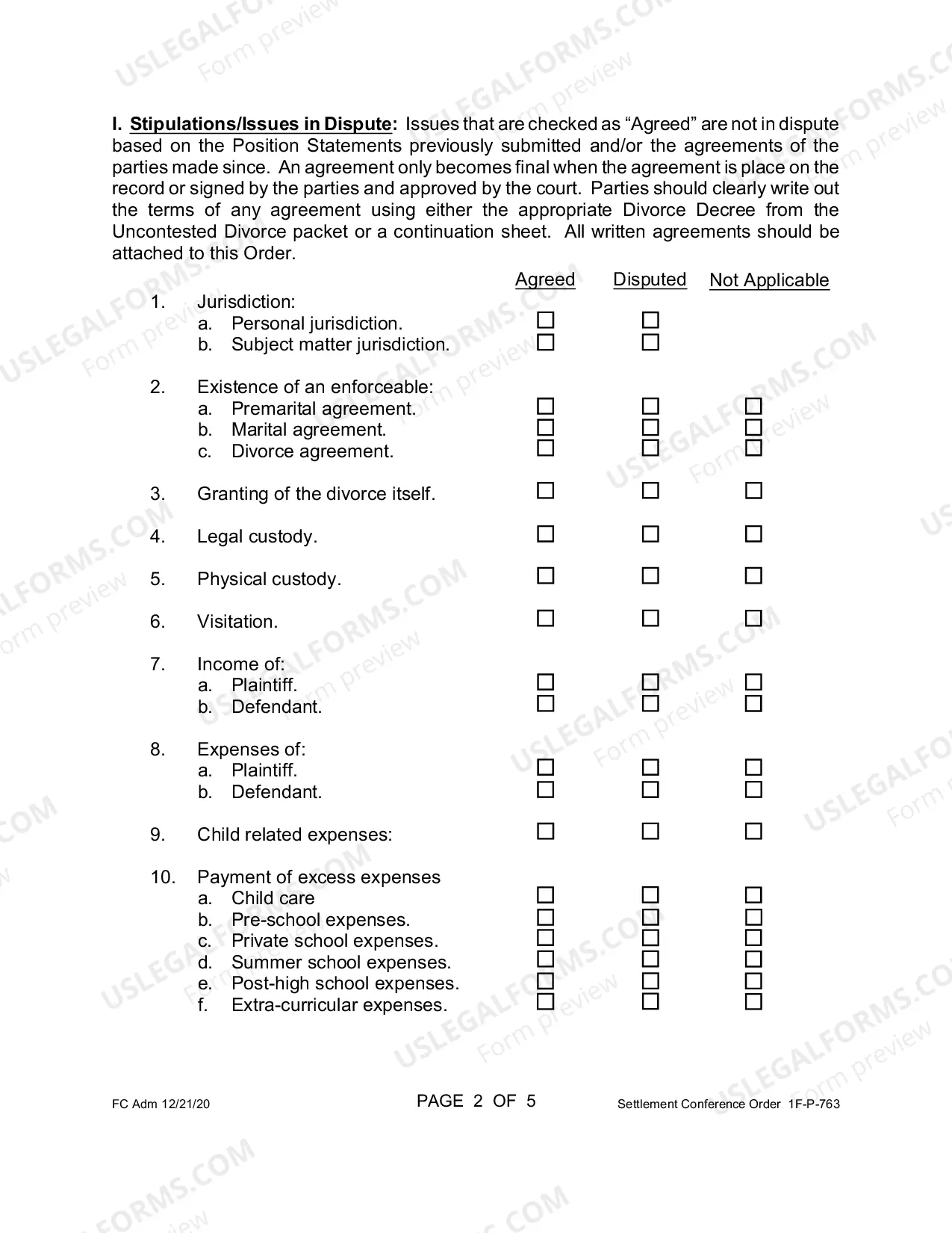 Preview Pretrial Order 2 (Settlement Conference Order)
