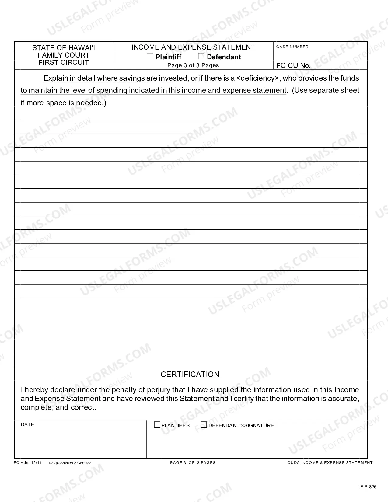 Preview Income and Expense Statement