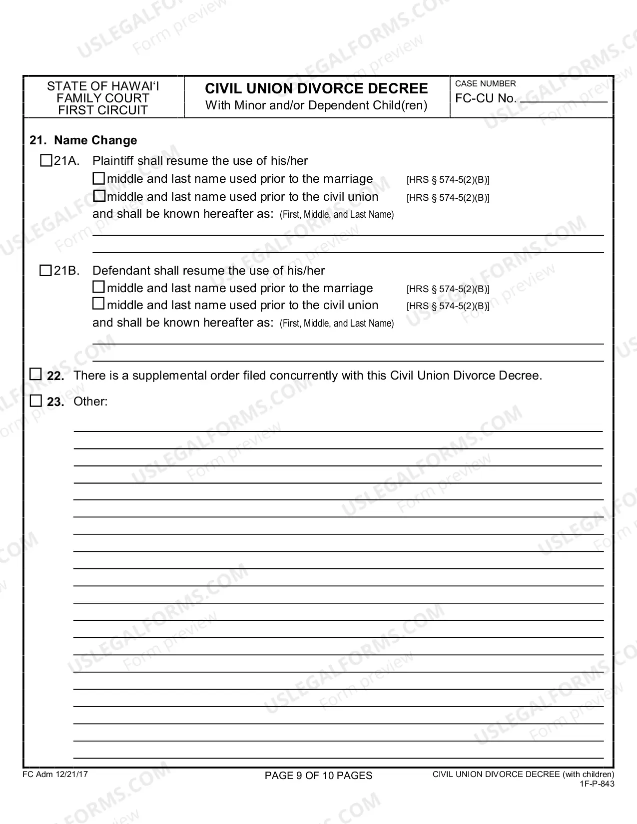Preview Civil Union Divorce Decree