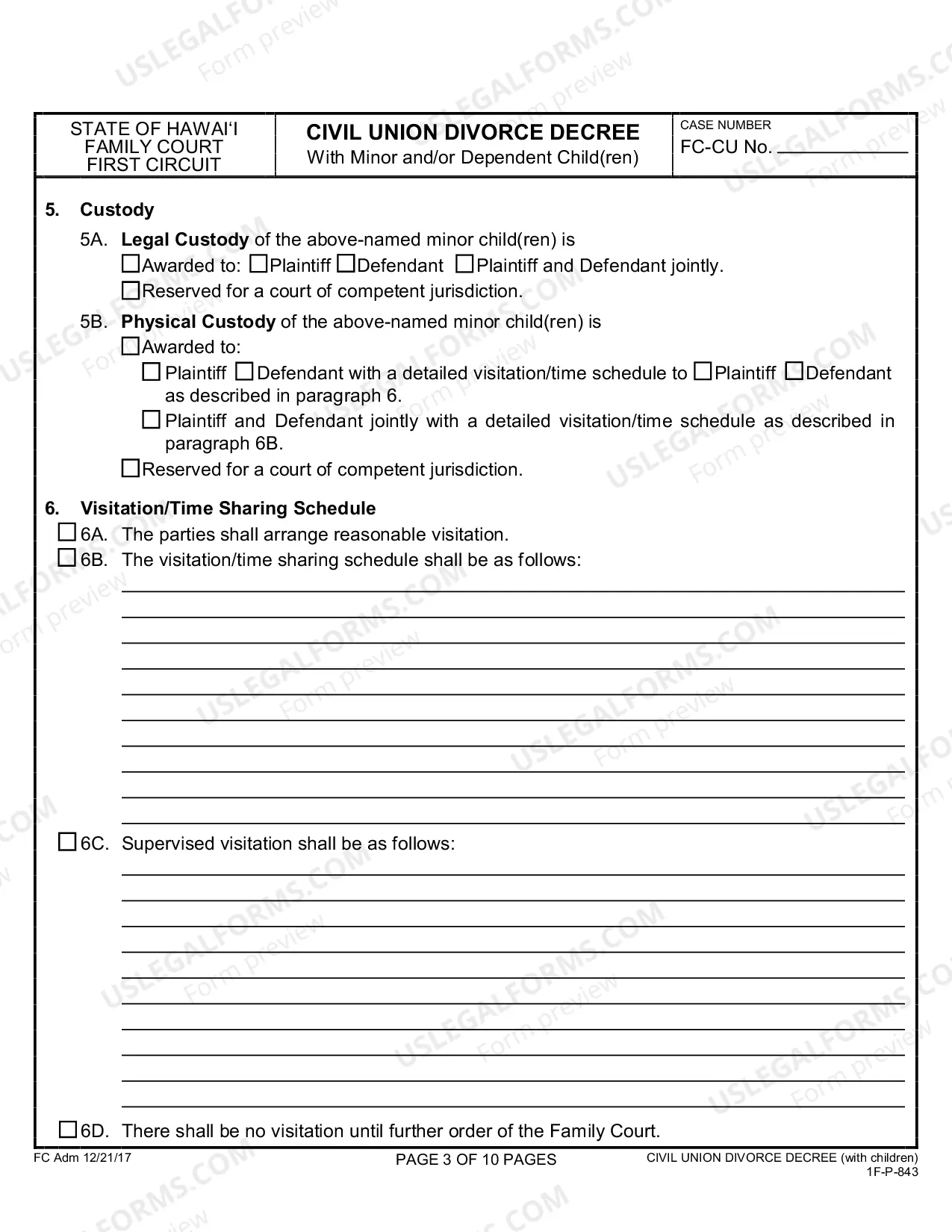 Preview Civil Union Divorce Decree