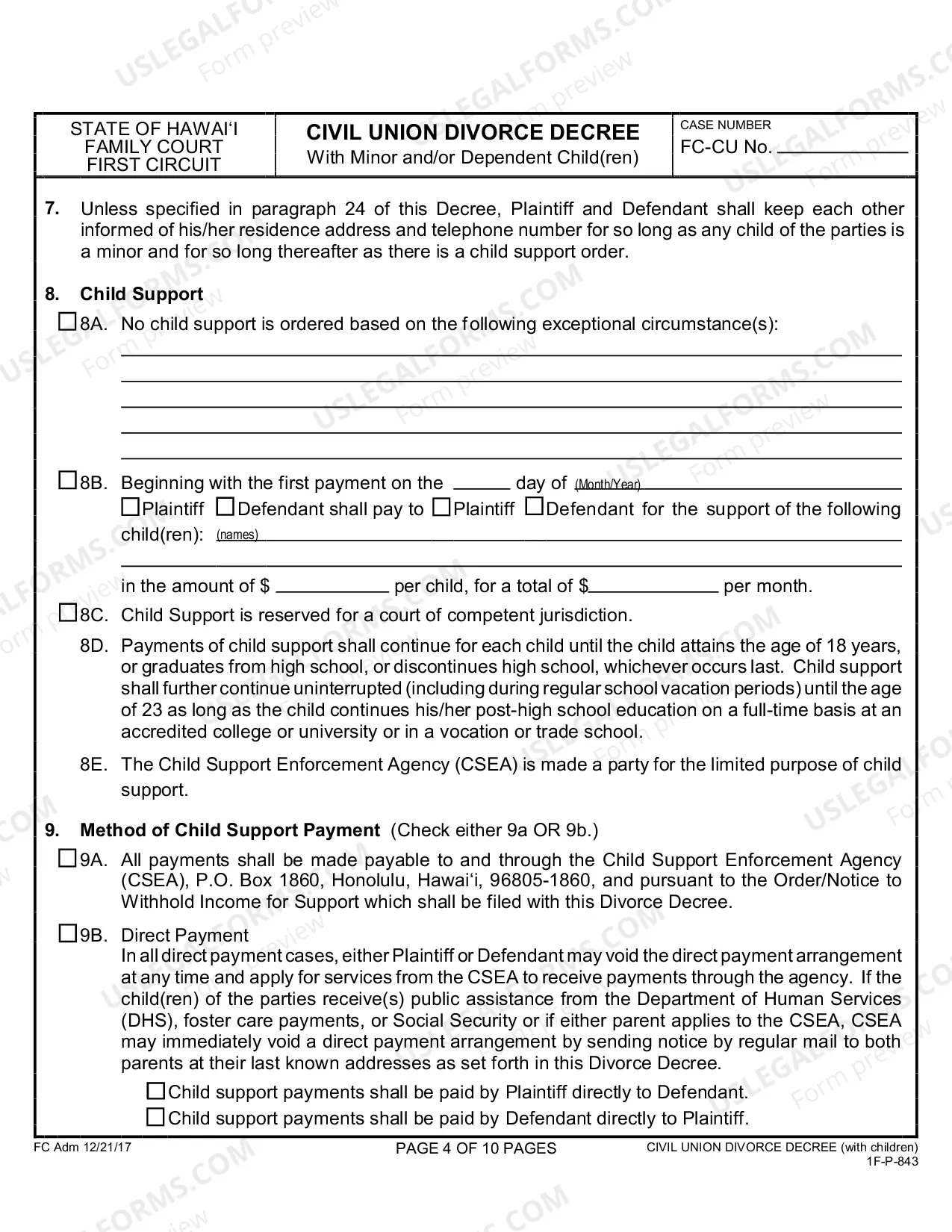 Preview Civil Union Divorce Decree