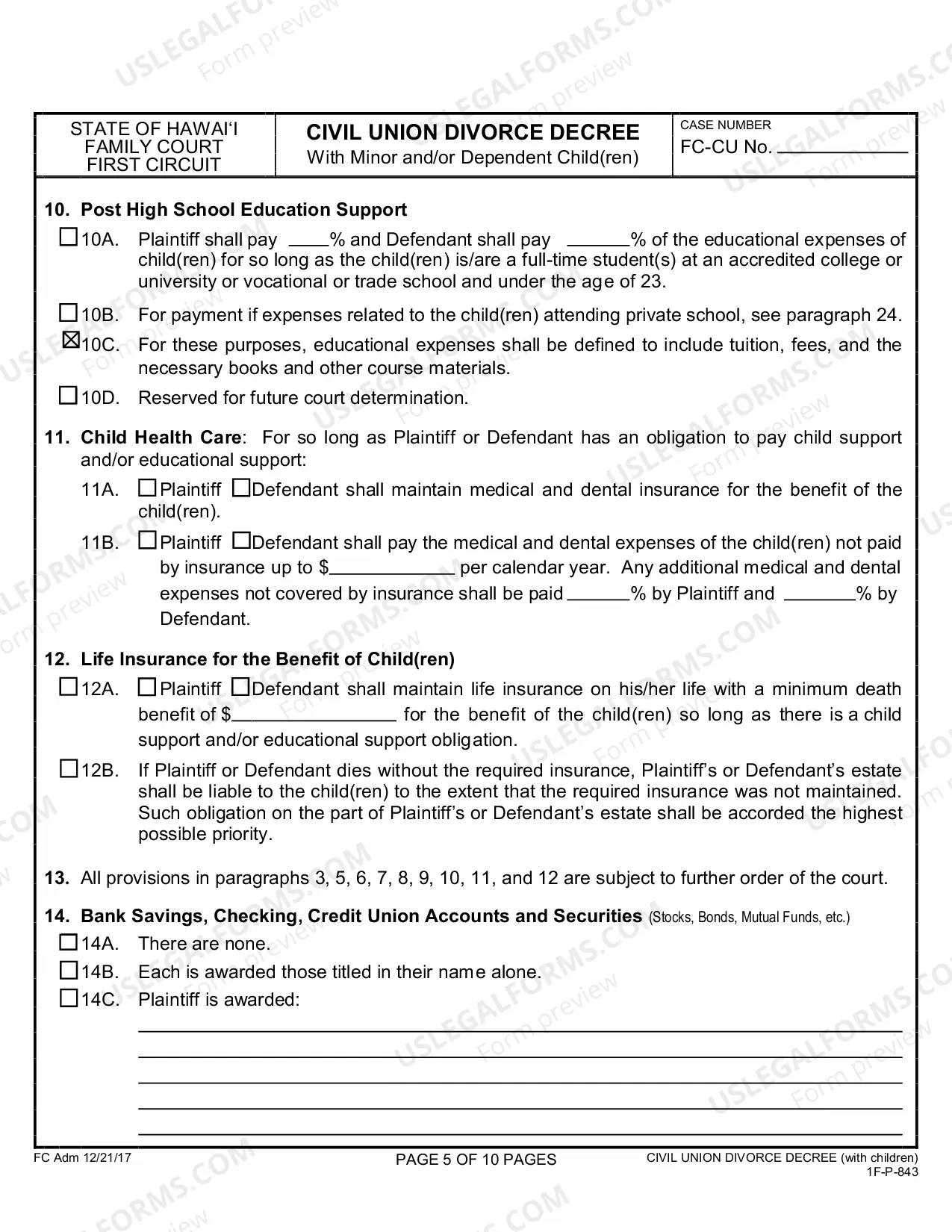 Preview Civil Union Divorce Decree