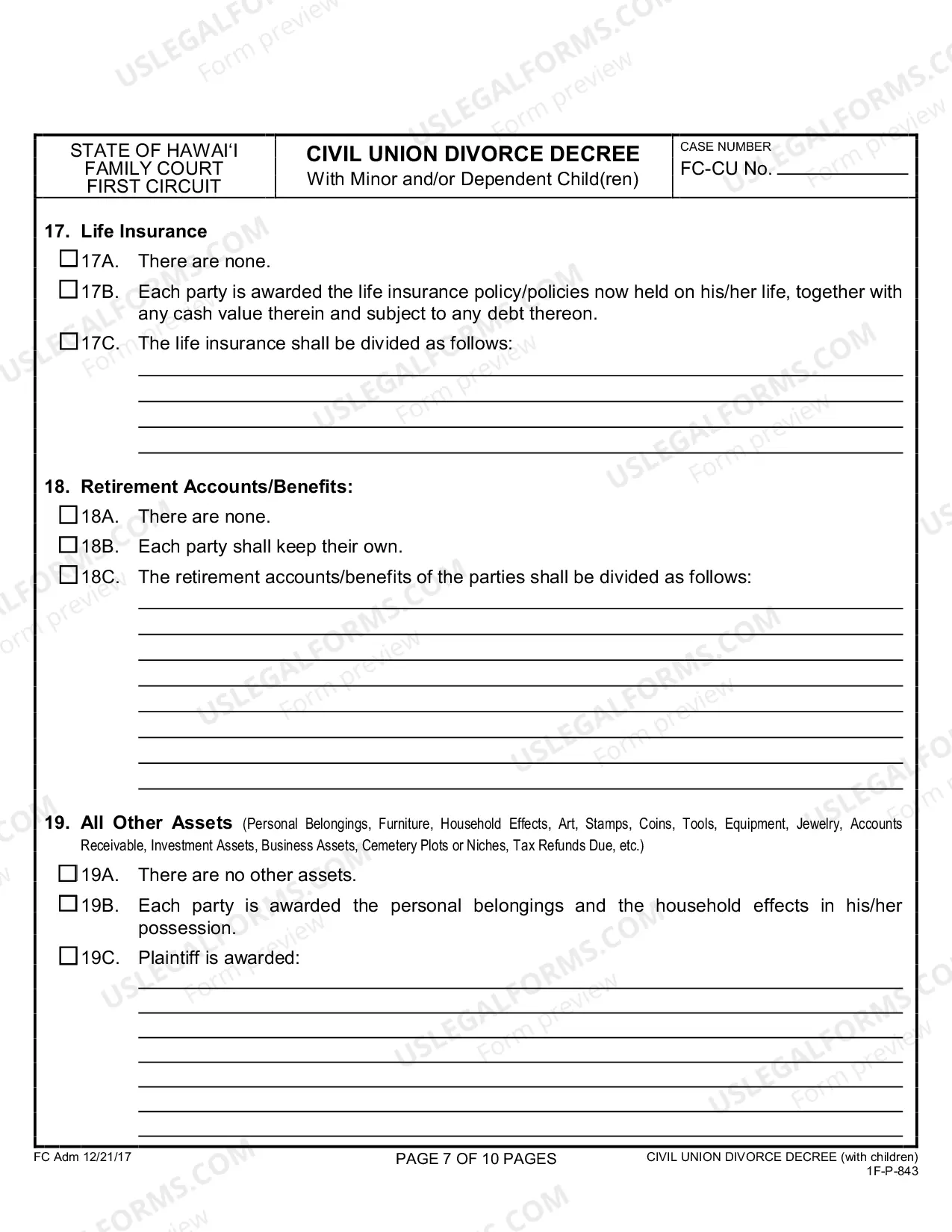 Preview Civil Union Divorce Decree