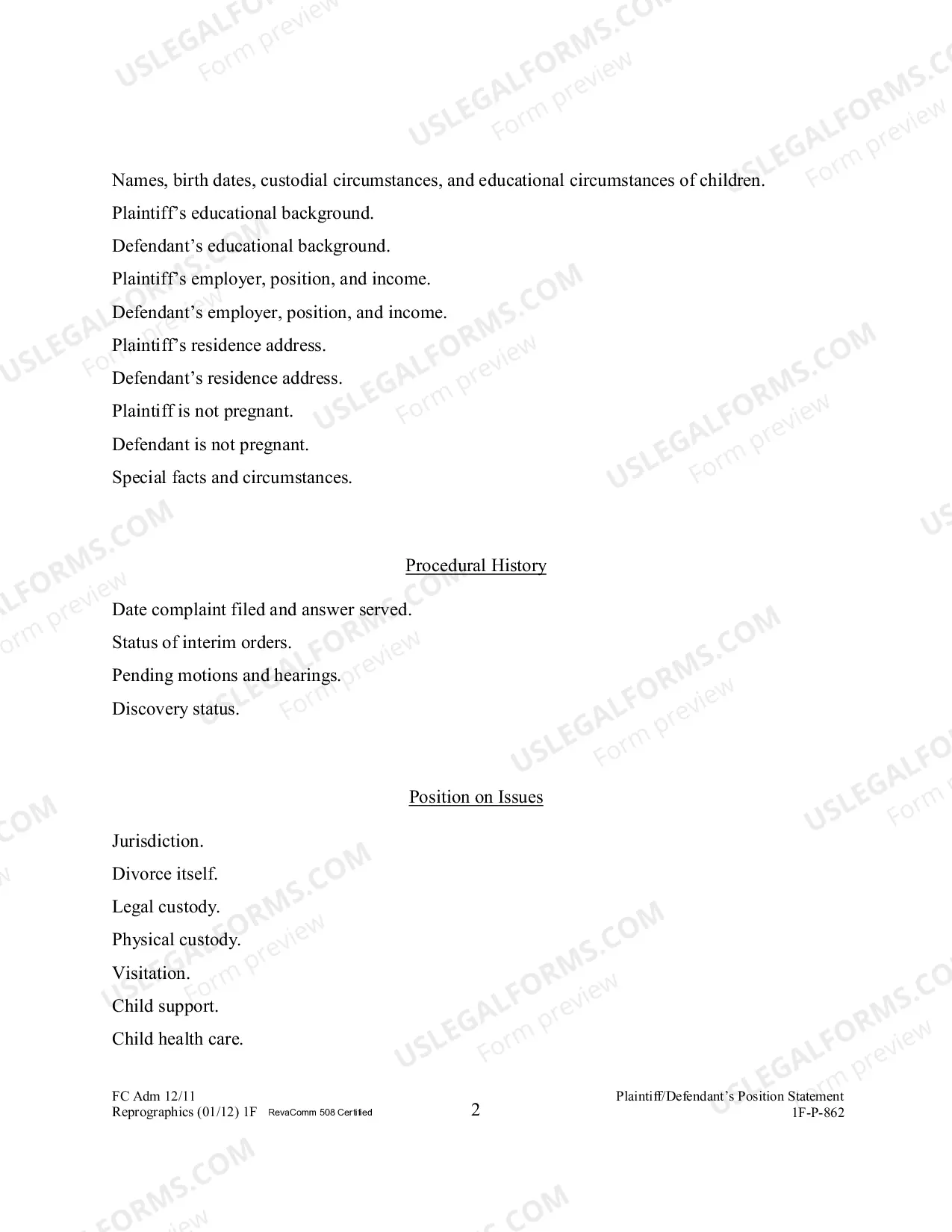 Preview Position Statement