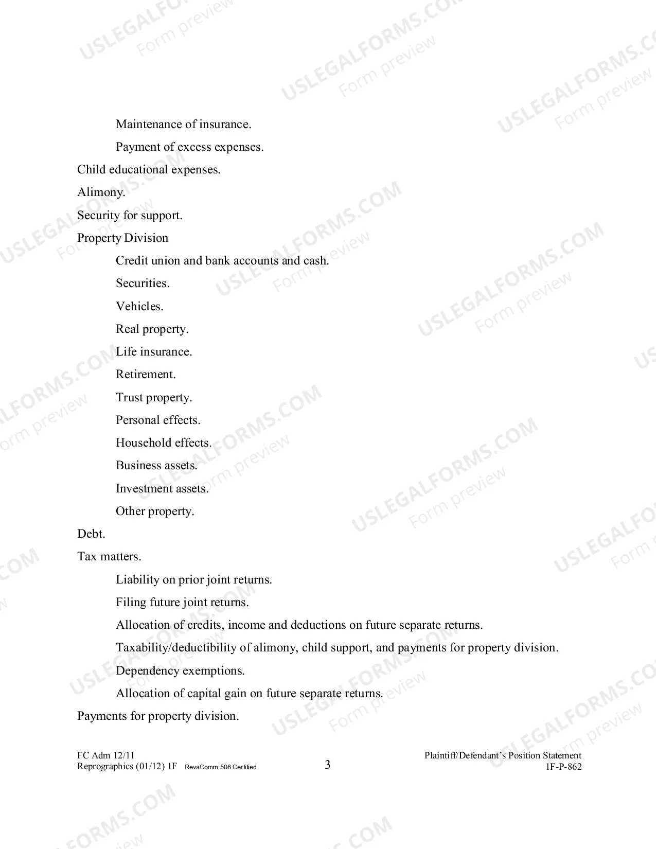 Preview Position Statement