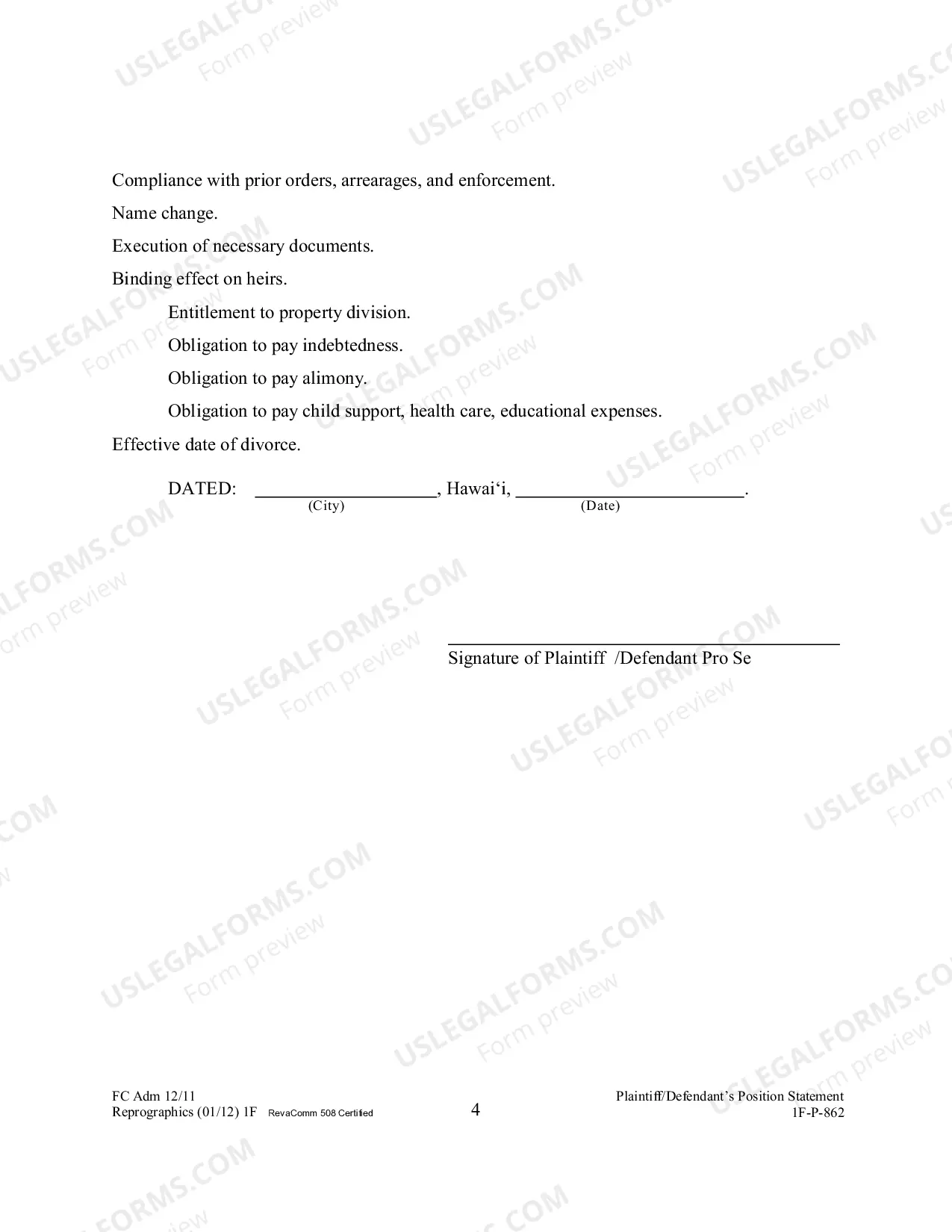 Preview Position Statement