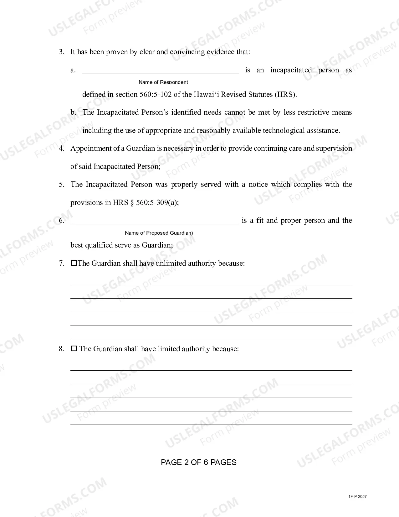 Preview Order Appointing Guardian With Limited and Or Unlimited Authority