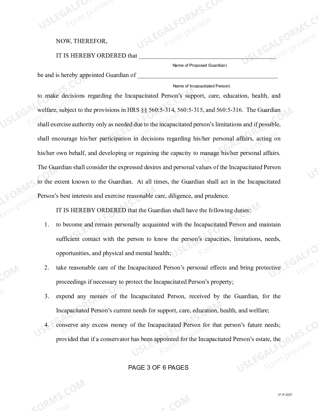 Preview Order Appointing Guardian With Limited and Or Unlimited Authority