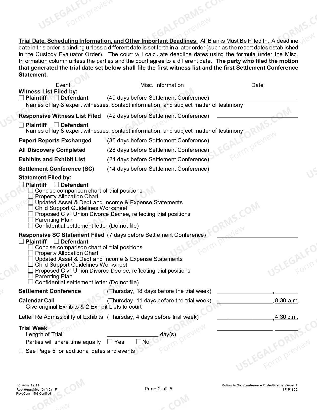 Preview Pretrial Order No. 1 - Motion to Set