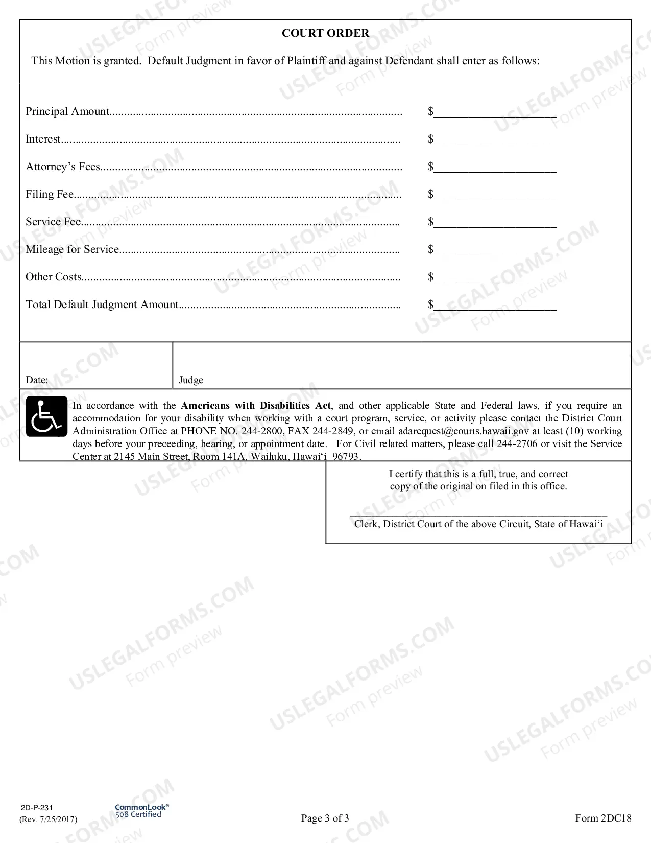 Preview Non Hearing Motion For Default Judgment